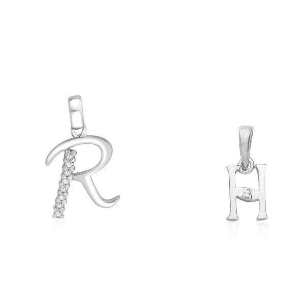 Taraash 925 Sterling Silver Couple Alphabet Pendants "R" and "H" Initial Letter Pendants