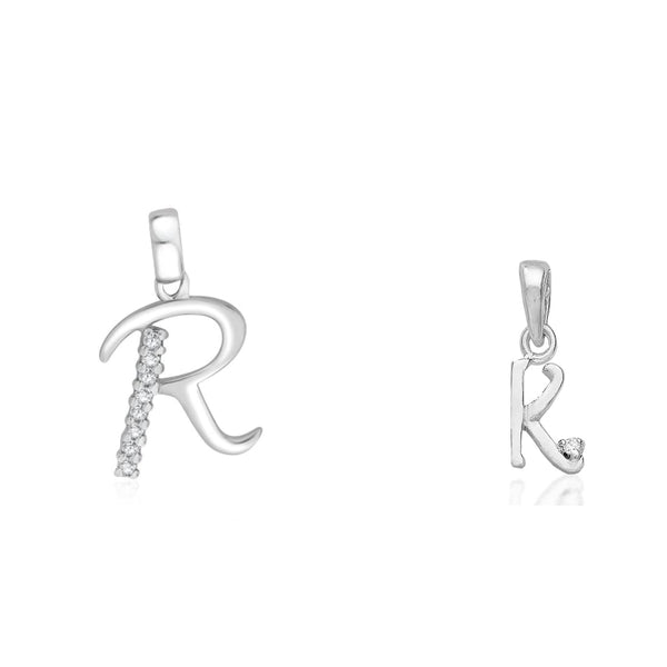 Taraash 925 Sterling Silver Couple Alphabet Pendants "R" and "K" Initial Letter Pendants