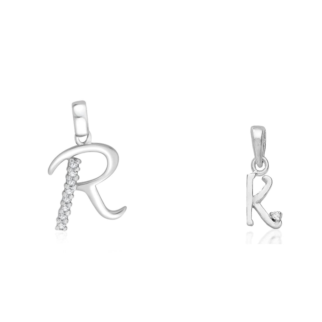 Taraash 925 Sterling Silver Couple Alphabet Pendants "R" and "K" Initial Letter Pendants