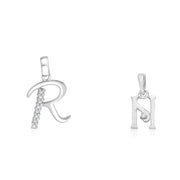 Taraash 925 Sterling Silver Couple Alphabet Pendants 