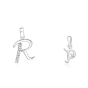 Taraash 925 Sterling Silver Couple Alphabet Pendants 