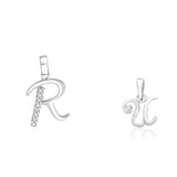 Taraash 925 Sterling Silver Couple Alphabet Pendants "R" and "U" Initial Letter Pendants