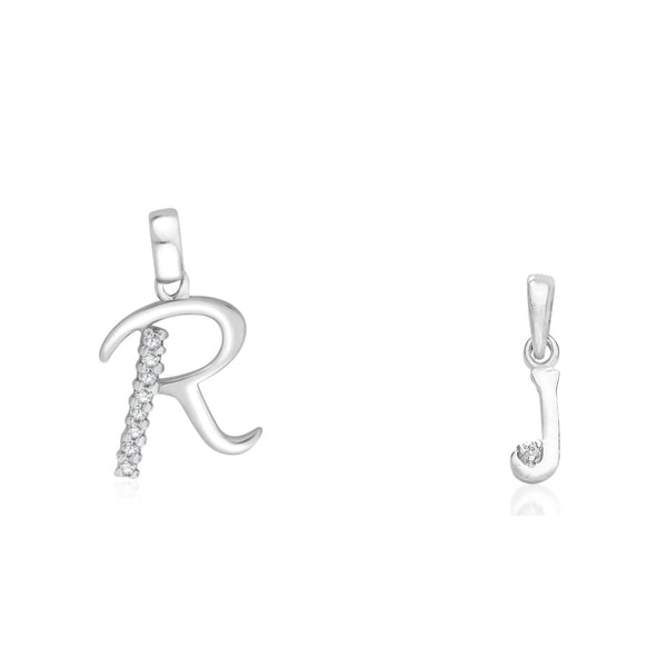 Taraash 925 Sterling Silver Couple Alphabet Pendants "A" and "U" Initial Letter Pendants
