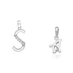 Load image into Gallery viewer, Taraash 925 Sterling Silver Couple Alphabet Pendants &quot;S&quot; and &quot;A&quot; Initial Letter Pendants
