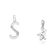 Taraash 925 Sterling Silver Couple Alphabet Pendants 