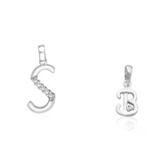 Taraash 925 Sterling Silver Couple Alphabet Pendants 