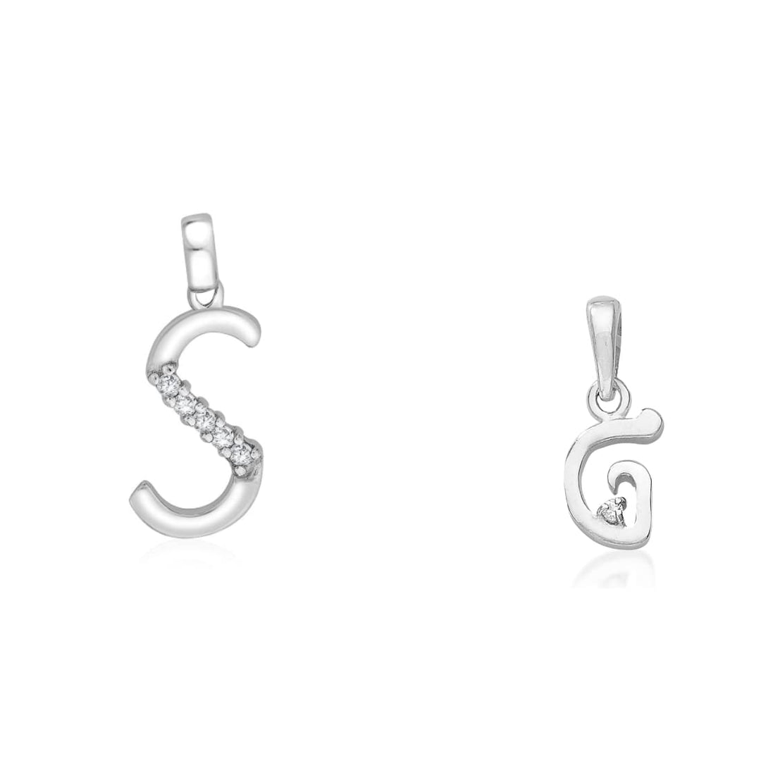 Taraash 925 Sterling Silver Couple Alphabet Pendants "S" and "G" Initial Letter Pendants