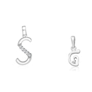 Taraash 925 Sterling Silver Couple Alphabet Pendants 