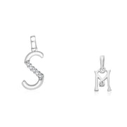 Taraash 925 Sterling Silver Couple Alphabet Pendants 