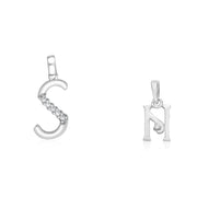 Taraash 925 Sterling Silver Couple Alphabet Pendants 