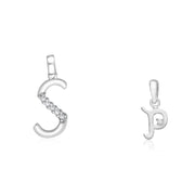 Taraash 925 Sterling Silver Couple Alphabet Pendants 