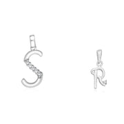 Taraash 925 Sterling Silver Couple Alphabet Pendants 
