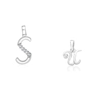 Taraash 925 Sterling Silver Couple Alphabet Pendants 