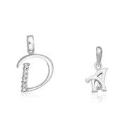 Taraash 925 Sterling Silver Couple Alphabet Pendants 