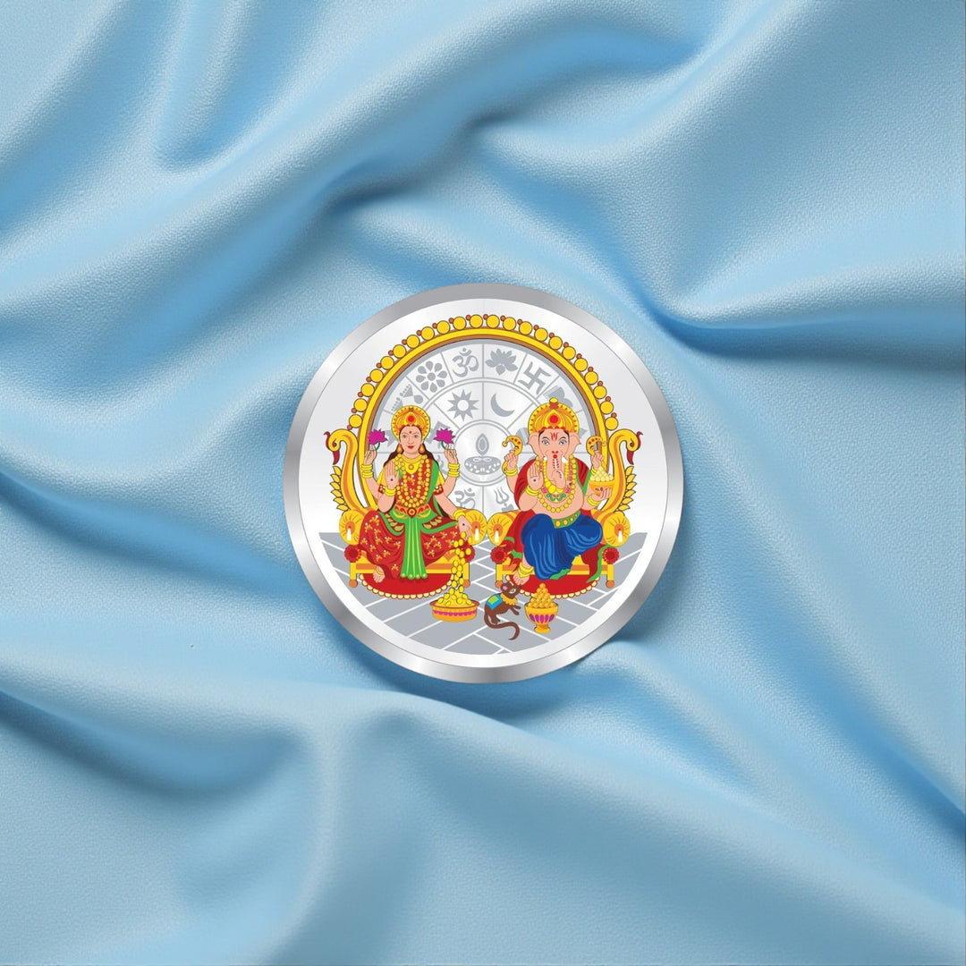 Taraash 999 Purity 10 gm Laxmi Ganesh Silver Coin By ACPL