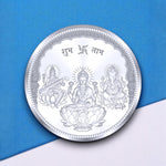 Load image into Gallery viewer, Taraash 999 Purity 5 grams Laxmi Ganesh Saraswati Silver Coin By ACPL
