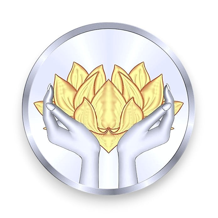 999 Silver Gold Plated Lotus Flower 20 Gram Coin by ACPL