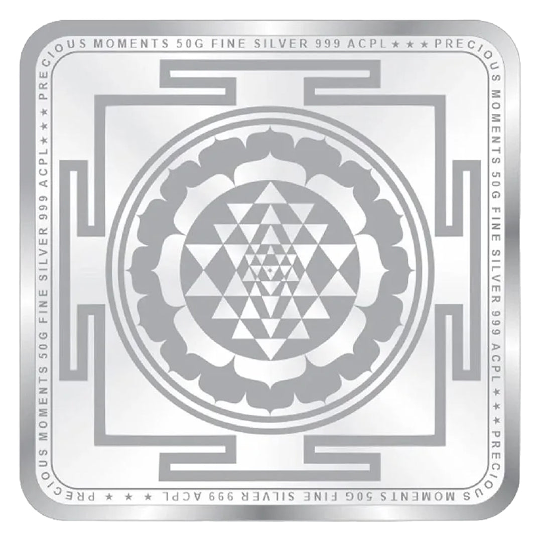 999 Silver Purity Laxmi Ganesh 50 Grams Silver Coin By ACPL