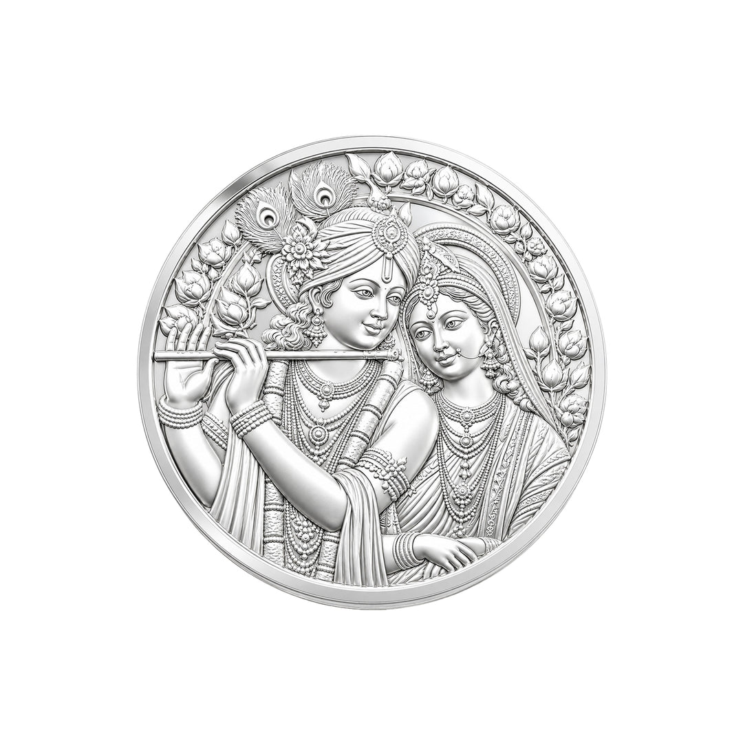 999 Silver Purity Radha Krishna 10 Gram Silver Coin By ACPL