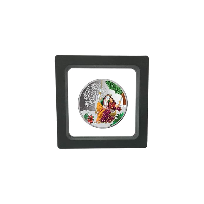 Taraash 999 Silver Multicolor Radha Krishna 10 Gram Coin CF26R9G10