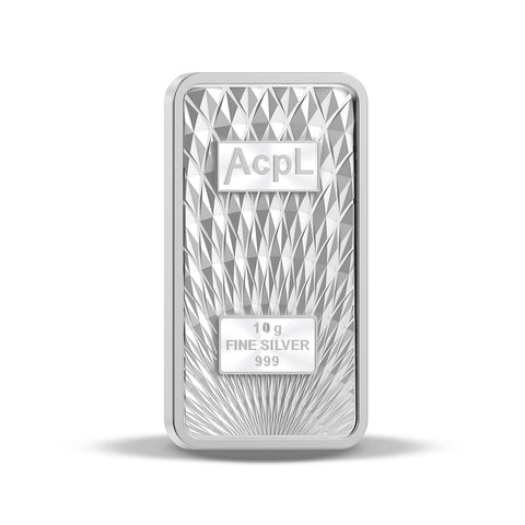 Taraash 999 Purity 10 grams Silver Bar Coin By ACPL