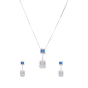 925 Sterling Silver Baguette Stones & CZ Jewellery Set for Women