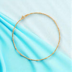 Load image into Gallery viewer, 925 Sterling Silver Elegant Single Gold-Plated Beaded Snake Chain Anklet for Women
