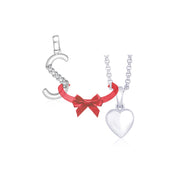 Taraash 925 Sterling Silver Couple Pendants Combo With Cz Alphabet And Heart Locket.