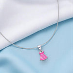 Load image into Gallery viewer, 925 Sterling Silver Pink Dress Pendant With Chain for Girls
