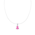 Load image into Gallery viewer, 925 Sterling Silver Pink Dress Pendant With Chain for Girls
