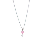 Load image into Gallery viewer, 925 Sterling Combo Of Sterling Silver Pink Mother of Pearl Square Heart Pendant with Chain
