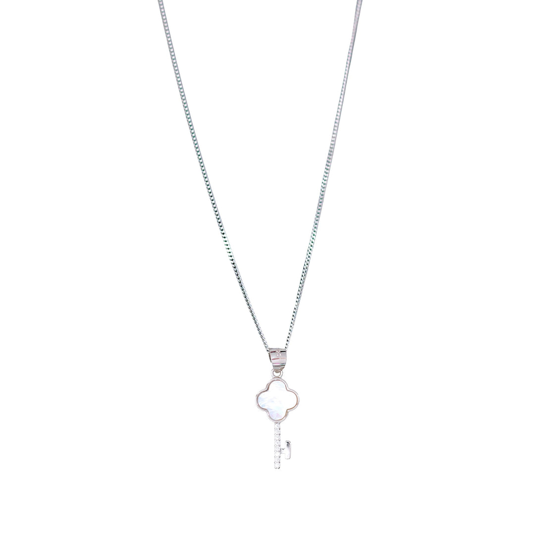 925 Sterling Combo Of Sterling Silver Pink Mother of Pearl Square Heart Pendant with Chain