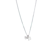 925 Sterling Combo Of Silver Pink Mother of Pearl Bow Shaped Pendant with Chain