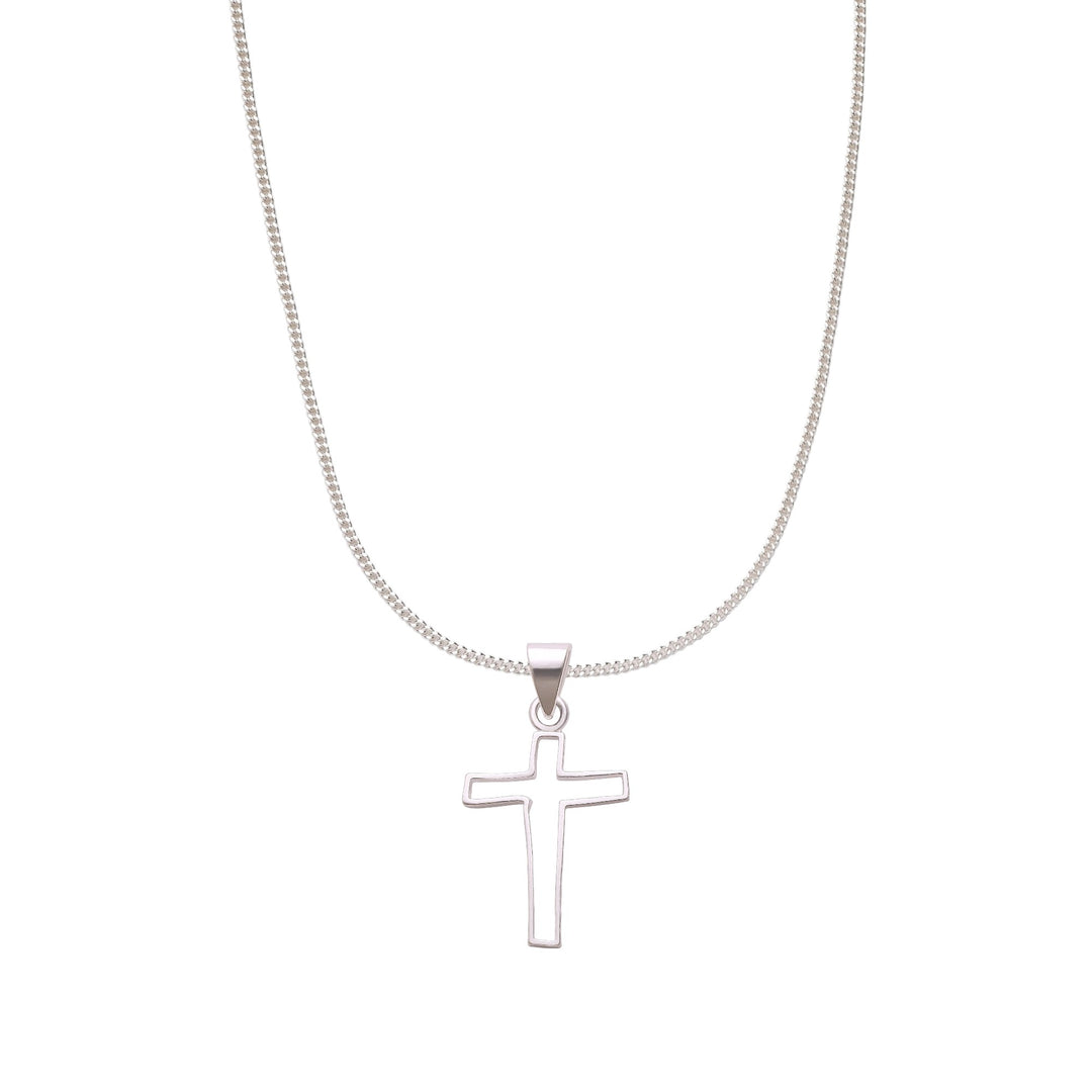 925 Sterling Silver Cross Pendant chain for Unisex