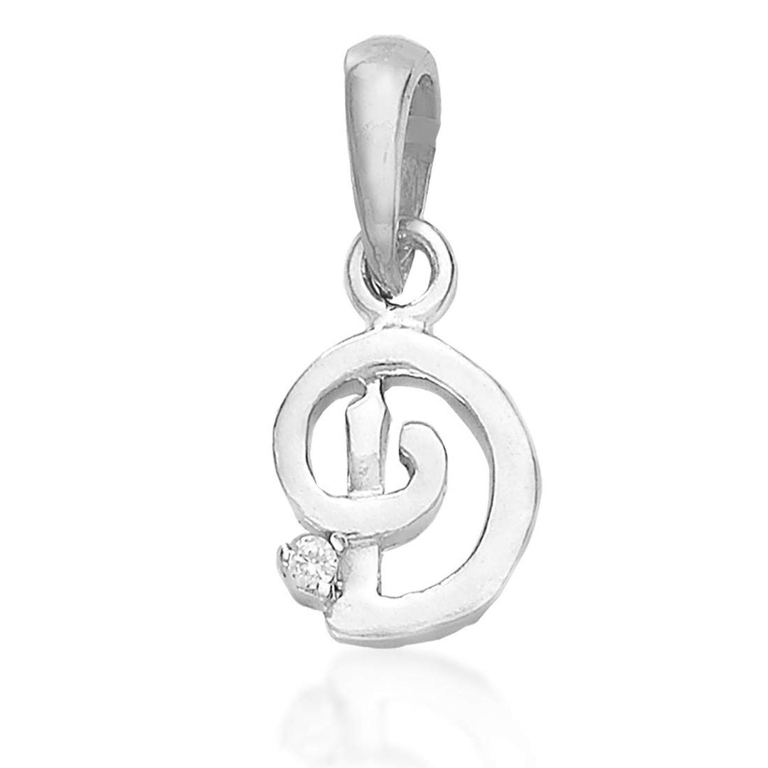Taraash 925 Silver D Pendant Alphabet with Chain Unisex