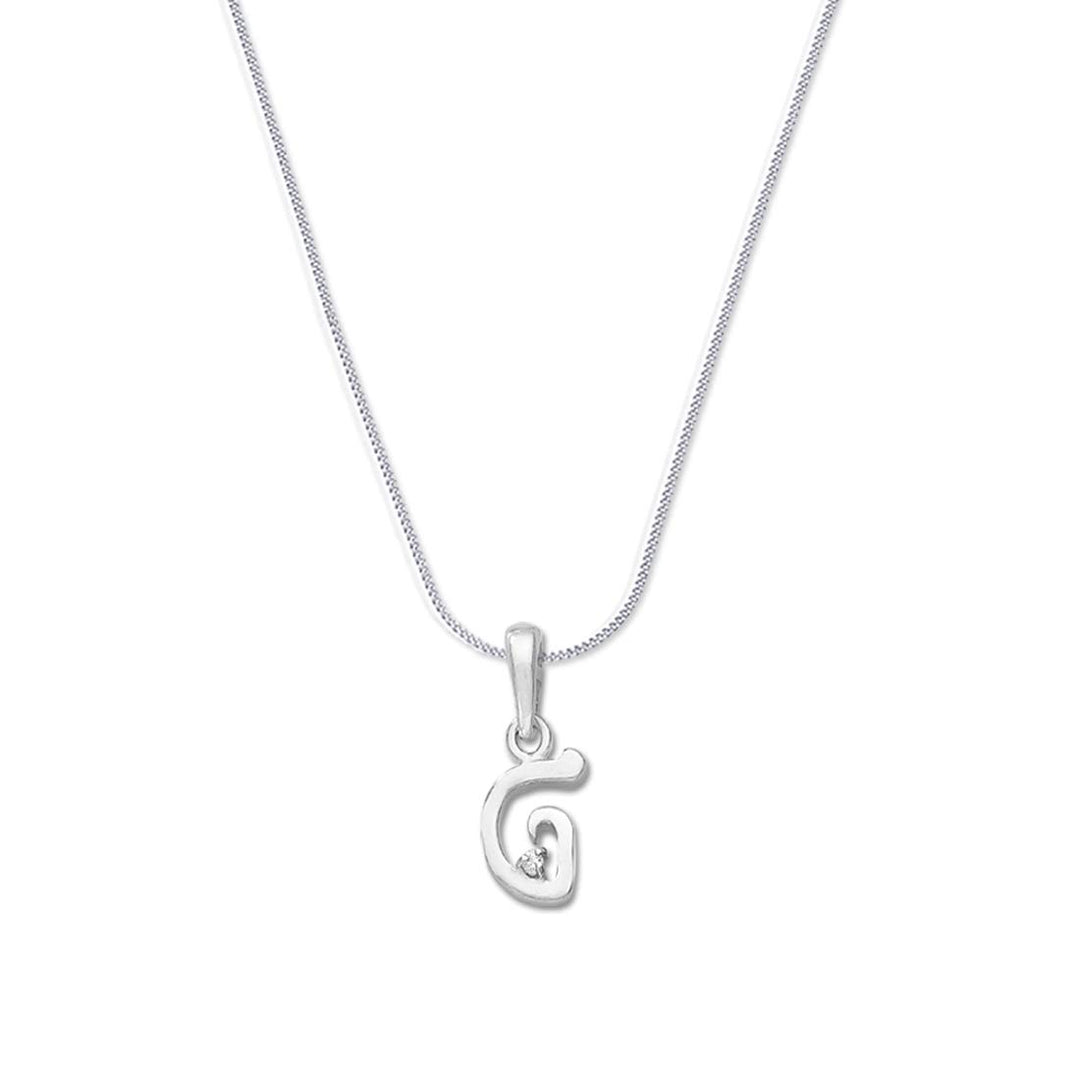 Taraash 925 Sterling Silver G Pendant Alphabet Set for Unisex