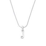 Load image into Gallery viewer, Taraash 925 Silver J Alphabet Pendant Set Unisex with CZ &amp; Rhodium