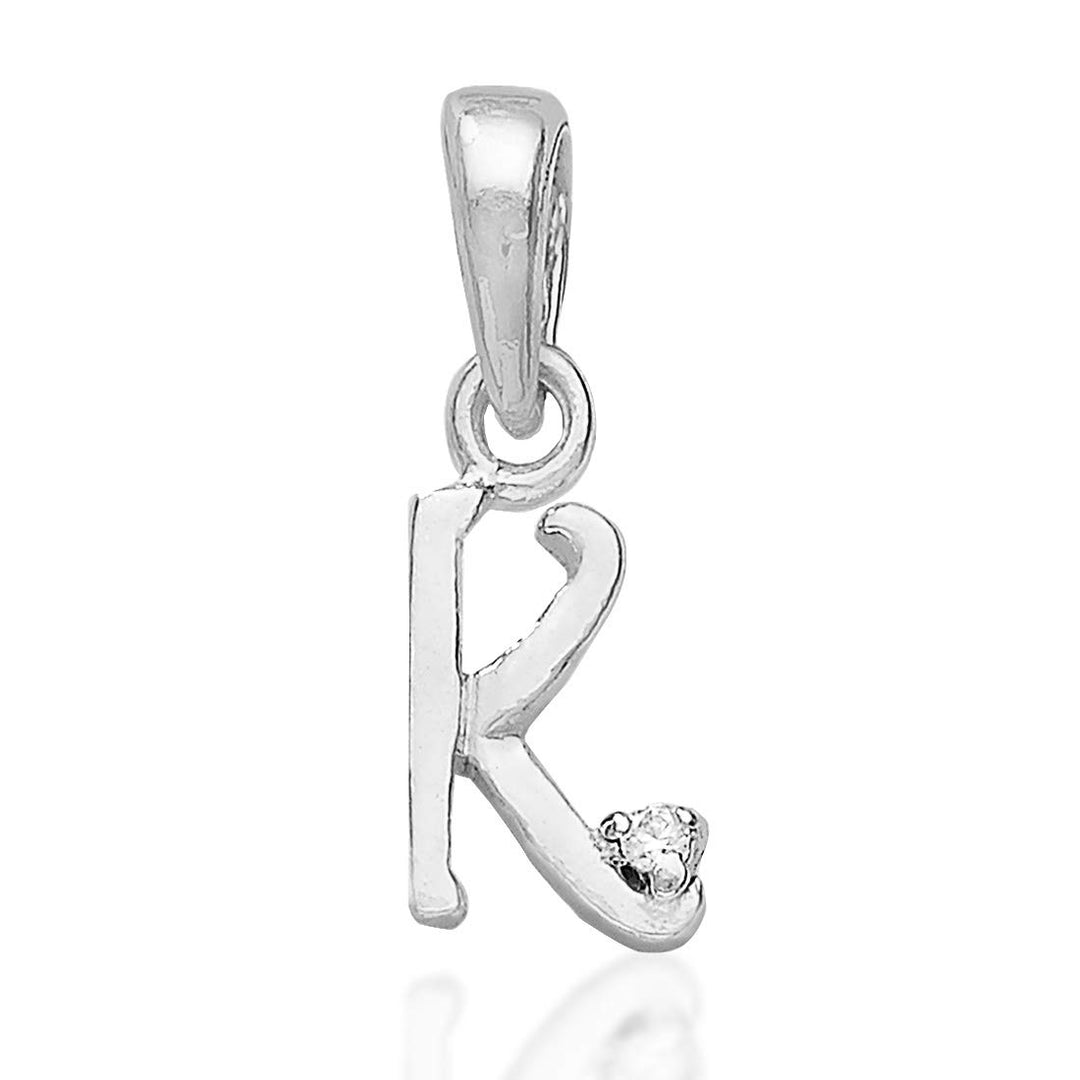 Taraash 925 Silver K Alphabet Pendant Set Unisex with Chain
