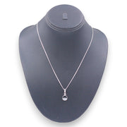 925 Sterling Silver Round Pendant & Chain for Women.