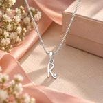 Load image into Gallery viewer, Taraash 925 Silver K Alphabet Pendant Set Unisex with Chain