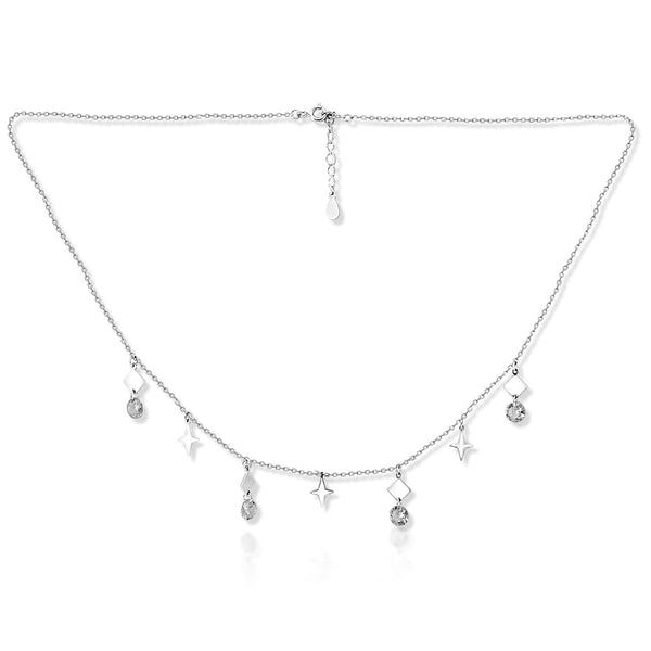 Taraash 925 Sterling Silver CZ Necklace For Women