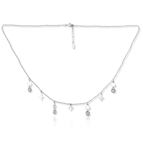 Taraash 925 Sterling Silver CZ Necklace For Women