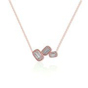 Taraash 925 Sterling Silver Rose Gold CZ Necklace For Women