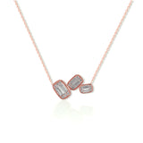 Taraash 925 Sterling Silver Rose Gold CZ Necklace For Women