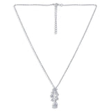 Taraash 925 Sterling Silver Solitaire CZ Pendant Set For Women