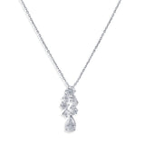 Taraash 925 Sterling Silver Solitaire CZ Pendant Set For Women