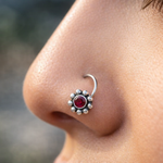 Load image into Gallery viewer, Taraash 925 Sterling Round Nose Ring  | Silver Nath | Fancy Nosepin For Women &amp; girls