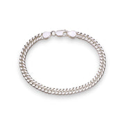 Taraash Sterling Silver Double Curb Chain Bracelet For Men