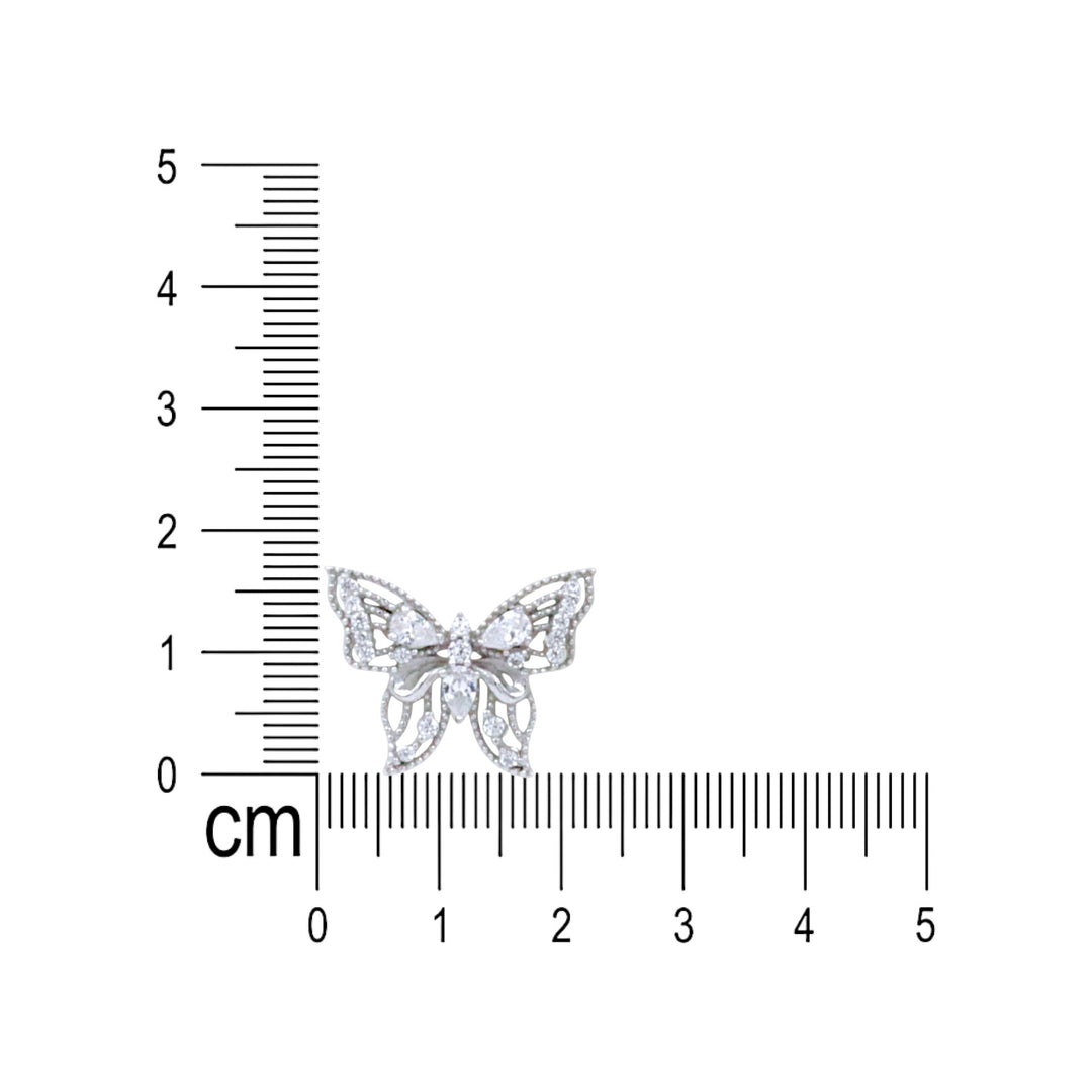 925 Sterling Silver Butterfly CZ Stud Earrings for Women