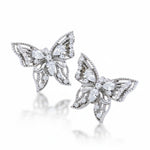 Load image into Gallery viewer, 925 Sterling Silver Butterfly CZ Stud Earrings for Women